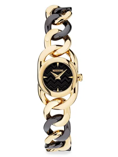 Missoni Women's Gioiello 22.8mm Ip Two Tone Stainless Steel Bracelet Watch In Black