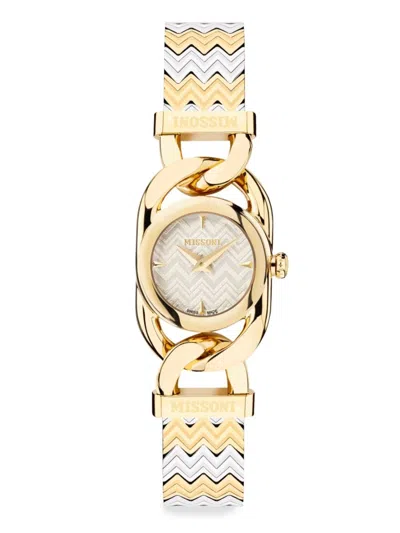 Missoni Women's Gioiello 22.8mm Two-tone Stainless Steel Bracelet Watch In Gold