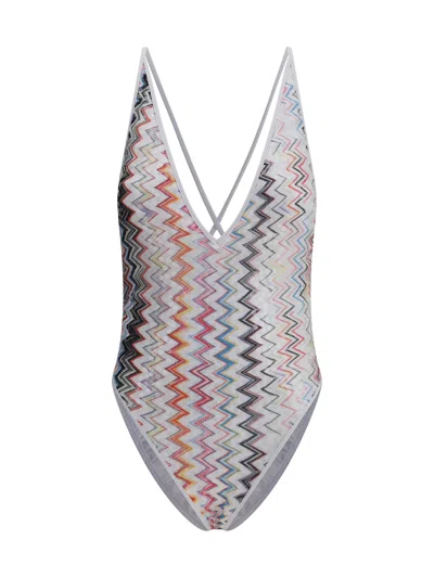 Missoni Women Iconic Zig Zag Swimsuit In Multi