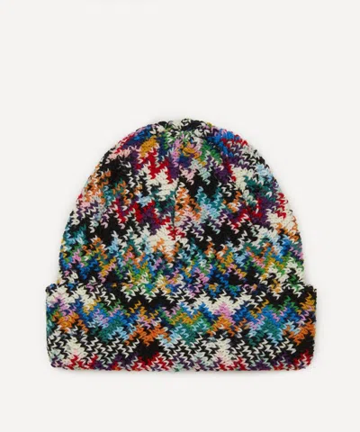 Missoni Crochet-knit Wool Beanie In Multi