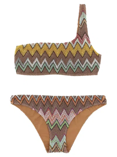 Missoni Women's Lamé Viscose Bikini In Brown
