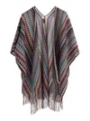 Missoni Zigzag-pattern Fringed Poncho In Brown