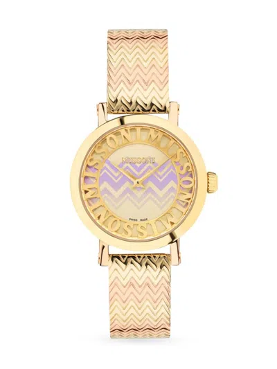 Missoni Women's Melrose 36mm Two Tone Stainless Steel Bracelet Watch In Gold