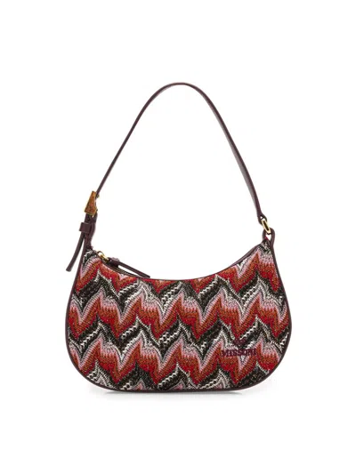Missoni Women's Mini Chevron Raschel & Leather Hobo Bag In Multi