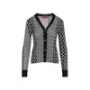 Missoni Buttoned Wool Cardigan Zigzag Stripes In Black