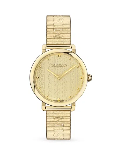 Missoni Women's  Logo Guilloché Bracelet Watch In Gold