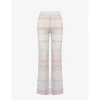 MISSONI MISSONI WOMEN'S MULTI-COLOURED STRIPED SEQUIN-EMBELLISHED WIDE-LEG KNITTED TROUSERS