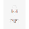 Missoni Striped Triangle Bikini Set In Multicolor W/white Base