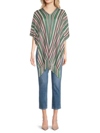 Missoni Women's Pattern Caftan Poncho In Pink White