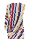 Missoni Zigzag Pattern Sleeveless Draped Back Dress In Multi