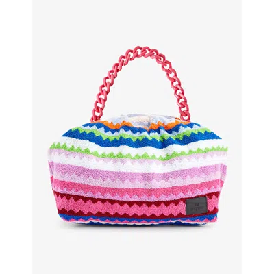 Missoni Womens Pink Multi Chevron-pattern Cotton-blend Bag