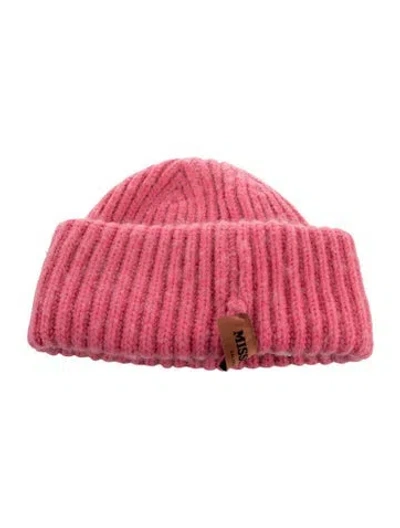 Pre-owned Missoni Women's Pink Solid Knitted Beanie.