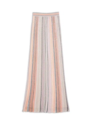 Missoni Women's Ribbed With Sequins Midi Skirt In Gray
