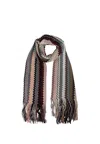 Missoni Women's Scarf  Sc35wmd9720 Multicolor Beige/red In Brown