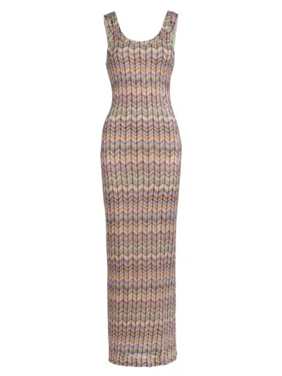 Missoni Women's Sequined Knit Maxi Dress In Neutral
