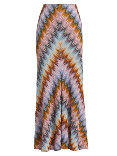 Missoni Zigzag-pattern A-line Maxi Skirt In Neutral