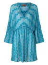 Missoni Zigzag-pattern Mini Dress In Blue