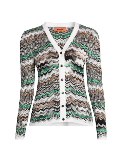 Missoni Women's Slim-fit Chevron Cardigan In Green