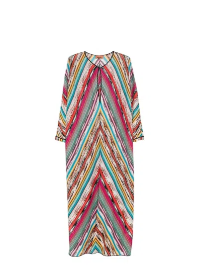MISSONI WOMEN'S STRIPED LONG KAFTAN | SIZE SMALL | MS25SQ0IBR00ZZS208H