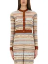 Missoni Women Striped Pattern Cardigan In Multicolour