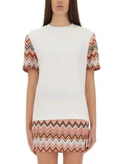 Missoni Women T-shirt With Zig Zag Knit Sleeves