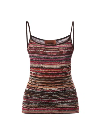 Missoni Tanktop Aus Geprägter Viskose Mit Lamé-wellenmuster In Multicoloured