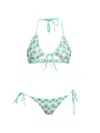 Missoni Triangle Bikini In Viscose With Floral Motif In White