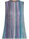 Missoni T Stripe Slvls High Nk Top In Multi