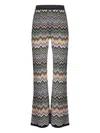 Missoni Chevron Pattern Knit Trousers With Flared Leg In Multi