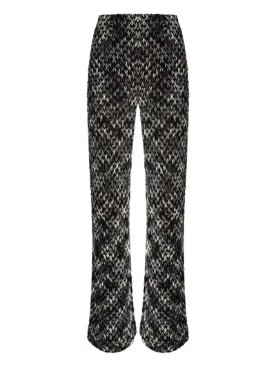 Missoni Crochet-knit Space-dyed Wool-blend Wide-leg Pants In Black