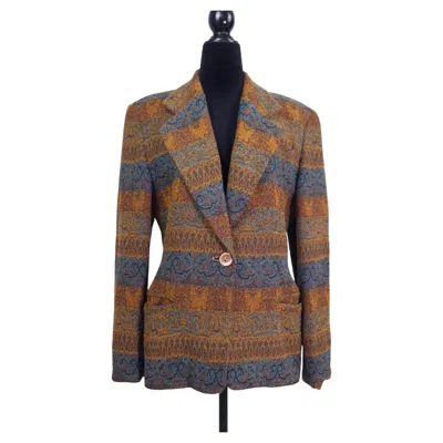 Pre-owned Missoni Women's Vintage Blazer Jacket From The 1990s In Brown