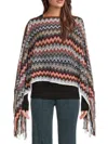 Missoni Women's Wave Wool Blend Poncho In Brown
