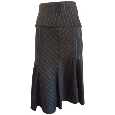 Pre-owned Missoni Women's Wool A-line Skirt With Cummerbund, 21st Century In Black