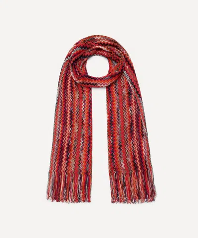 Missoni Women's Zig Zag Fine Knit Fringe Scarf