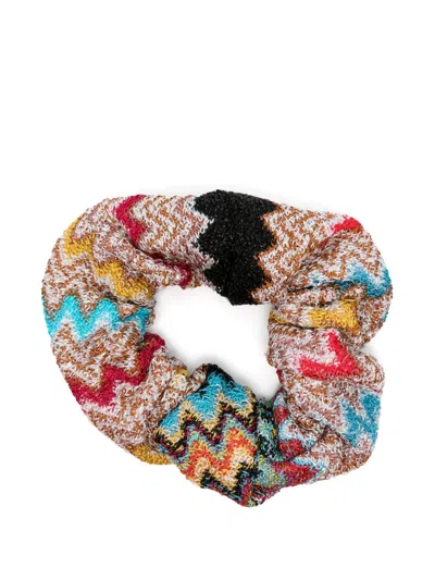 Missoni Women Zig-zag Hair Scrunchie In Multicolor