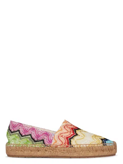 MISSONI WOMEN'S ZIG ZAG KNITTED ESPADRILLES | SIZE 37 | 01AS22SY03BR00GX COLOR MULTIPLECOLORS
