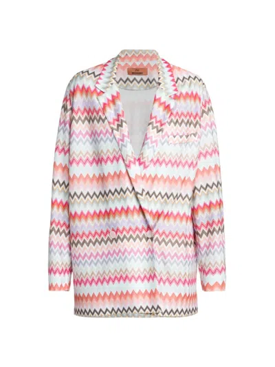 Missoni Women's Zig Zag Longline Blazer In Light Multi