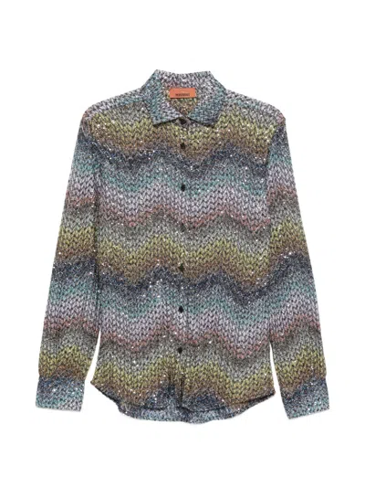 Missoni Women's Zig Zag Print Shirt In Blue