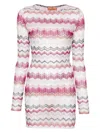Missoni Zigzag-woven Crochet Minidress In Pink