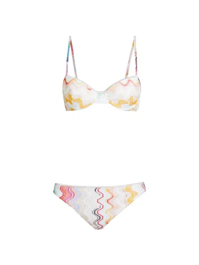 Missoni Women's Zigzag Underwire Bikini In Multicolor White Base