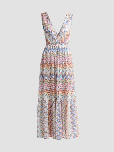 Missoni Women's Zigzag V-neck Maxi Dress In Multi