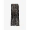 Missoni Womens Black Base Brown White Metallic Printed Knitted Midi Skirt In Black