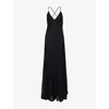 Missoni Womens Strappy Halterneck Woven Maxi Dress Black Beauty In Black Beauty