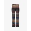 Missoni Womens Blue Tones On Dark Base Chevron Straight-leg Woven Trousers In Brown