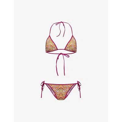 Missoni Womens  Chevron-pattern Reversible Bikini Set In Multicoloured