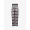 Missoni Womens Dark Tones Chevron Wide-leg Knitted Trousers In Black
