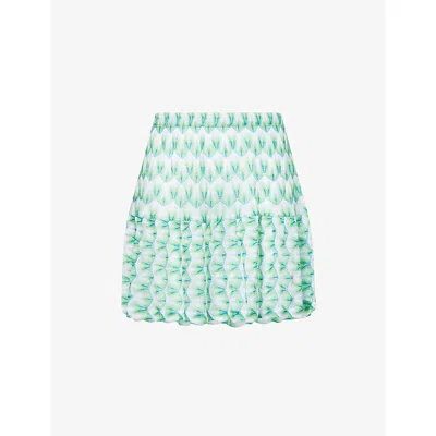 Missoni Womens Floral-print Knitted Mini Skirt Multi