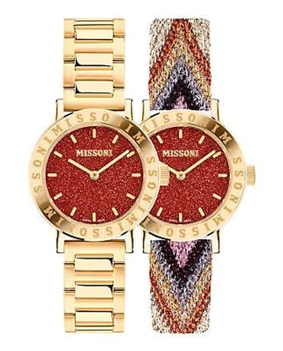 Pre-owned Missoni Womens Gold 34mm Bracelet Fashion Watch