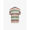 Missoni Women Embroidered Viscose Blend T-shirt In Green Red + Sky Tones