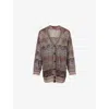 Missoni Womens Light Multicolor Tones Chevron Sequin-embellished Woven Cardigan In Brown